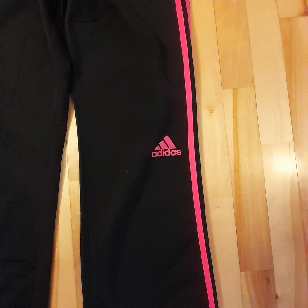 Adidas Black and Pink Pants Small - Picture 3 of 3
